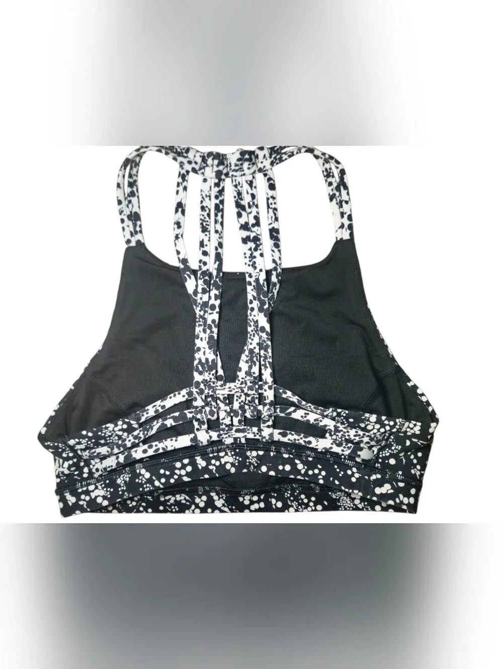 Lululemon Free to Be Serene High Neck Bra Night View White Black Size 4